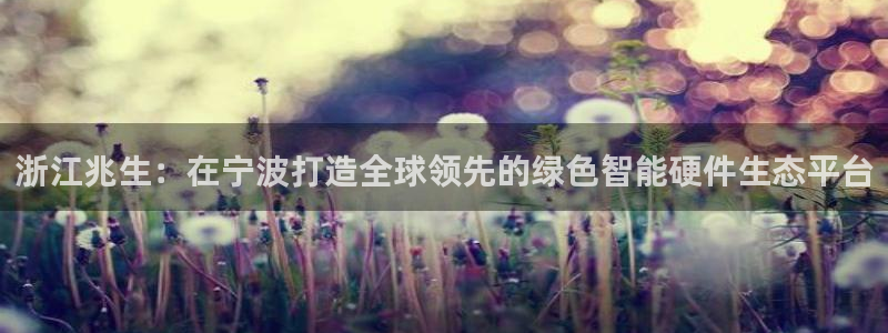 九游会电子游艺：浙江兆生：在宁波打造全球